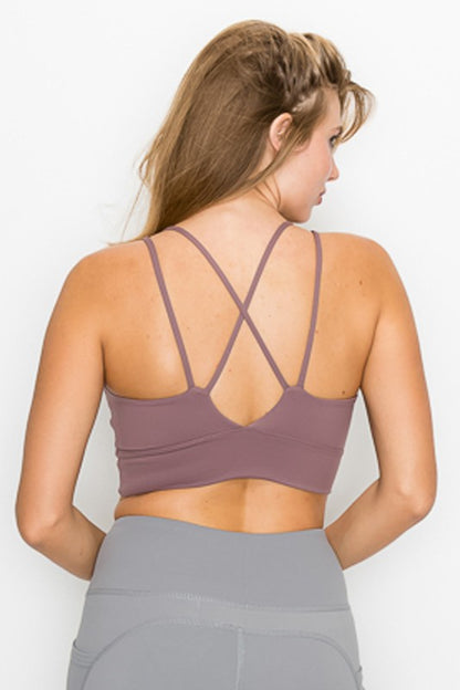 OTOS ACTIVE Cross Back Front Slit Sports Bra