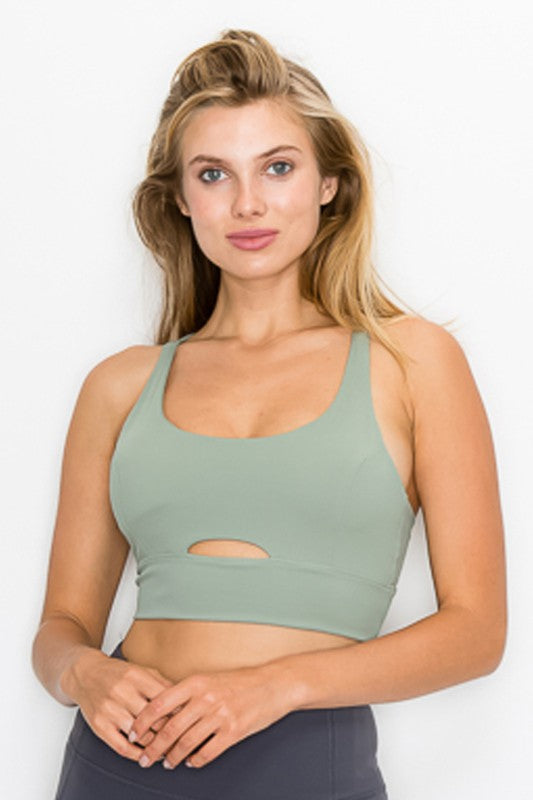 OTOS ACTIVE Cross Back Front Slit Sports Bra