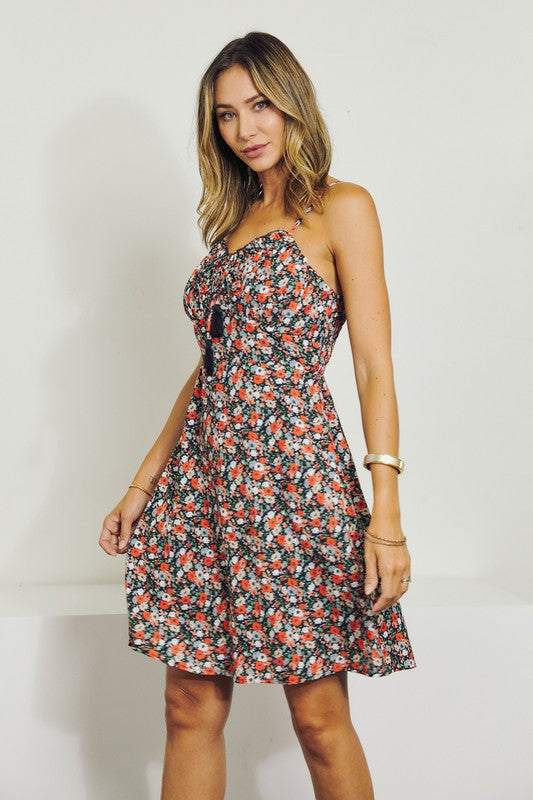 J.NNA Casual Tank V-Neckline Floral Dress