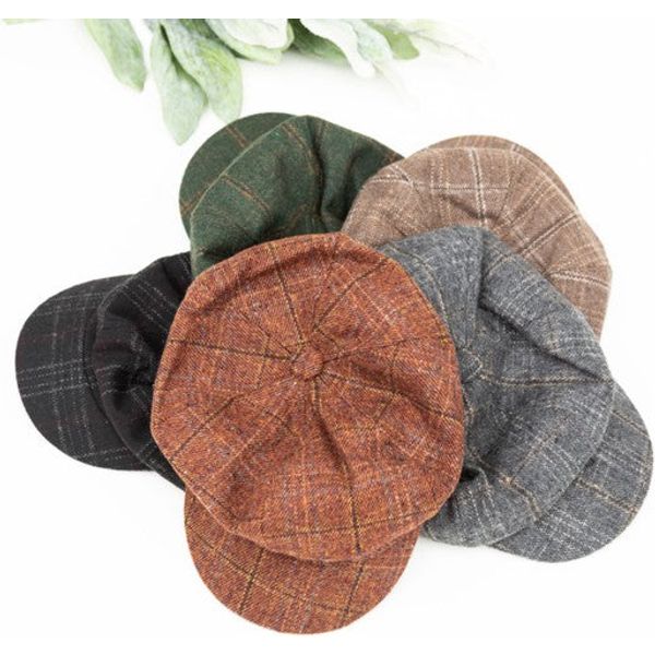 AILI'S CORNER Plaid Newsboy Caps