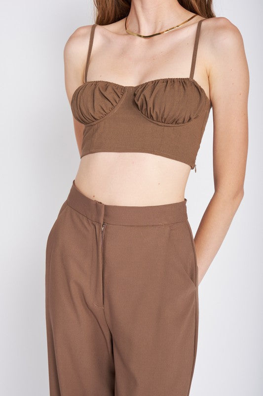 EMORY PARK Junior Spaghetti Straps Crop Top with an Open Back