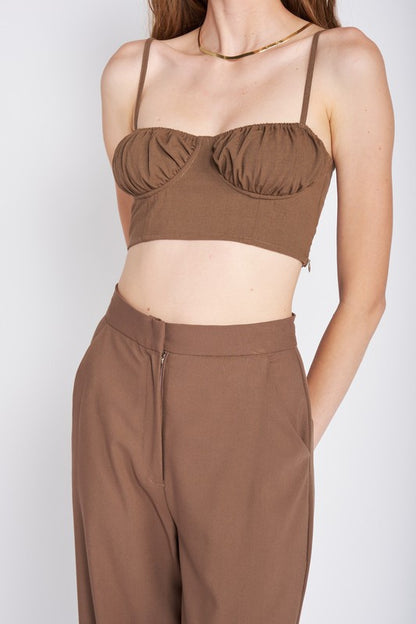 EMORY PARK Junior Spaghetti Straps Crop Top with an Open Back