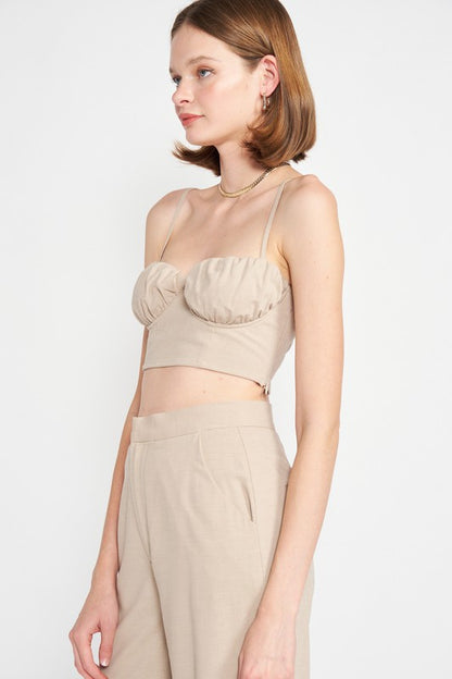 EMORY PARK Junior Spaghetti Straps Crop Top with an Open Back