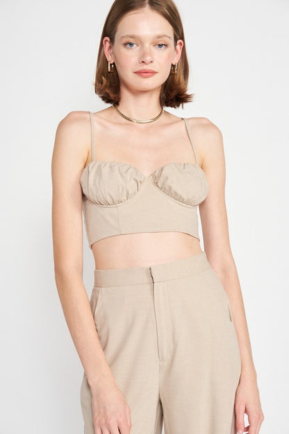 EMORY PARK Junior Spaghetti Straps Crop Top with an Open Back