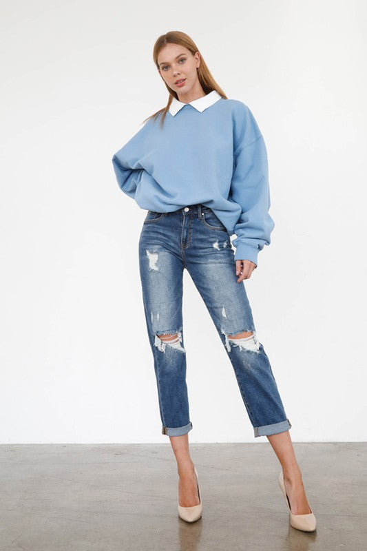 HIGH RISE GIRLFRIEND JEANS