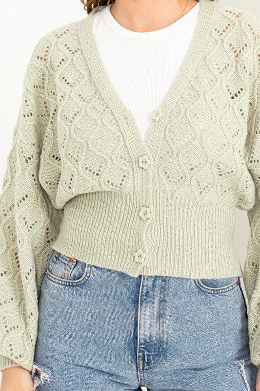 HYFVE Days Together Pointelle Sweater Cardigan