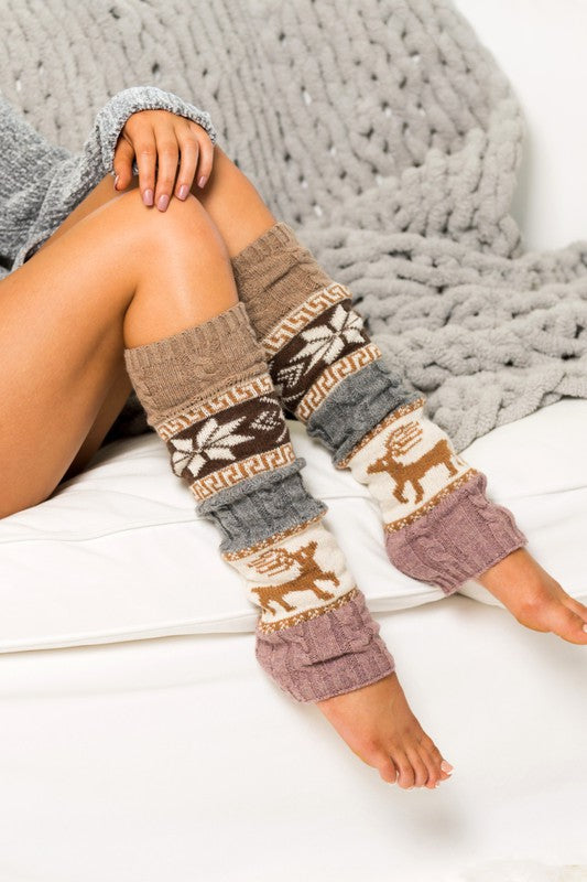 AILI'S CORNER Nordic Snowflake Leg Warmers