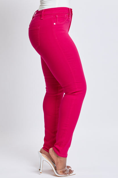 YMI Jeanswear Neon Pink Hyper Stretch Mid-Rise Skinny Jeans