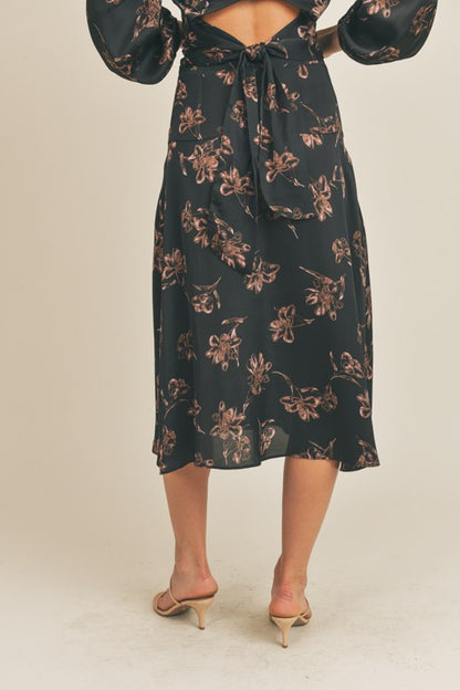 LUSH CLOTHING Side Slit Floral Print Skirt