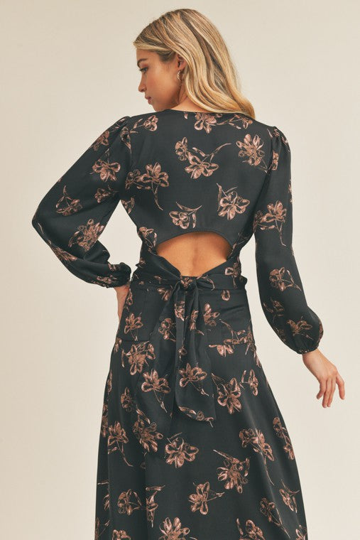 LUSH CLOTHING Side Slit Floral Print Skirt