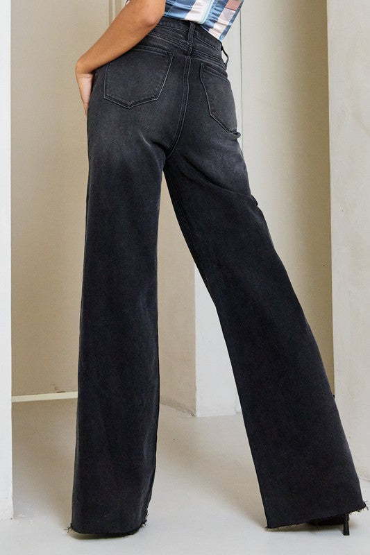 VIBRANT M.I.U. Elegant High Waisted Wide Leg Jeans