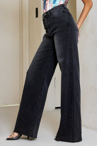 VIBRANT M.I.U. Elegant High Waisted Wide Leg Jeans