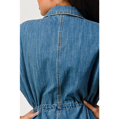 LITZ LA Oversized Buttoned-down Denim Jumpsuit