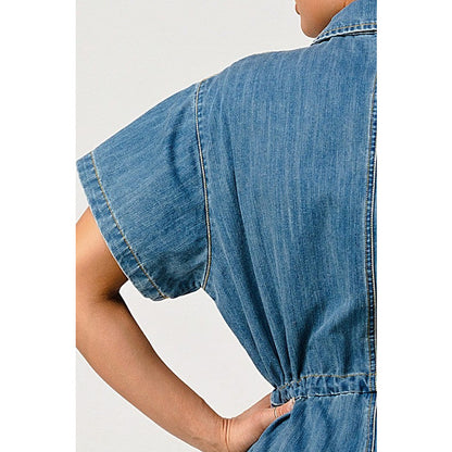 LITZ LA Oversized Buttoned-down Denim Jumpsuit