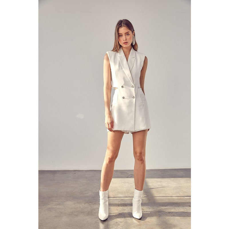 DO + BE COLLECTION Cutout Blazer Vest  Romper