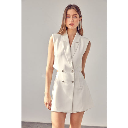 DO + BE COLLECTION Cutout Blazer Vest  Romper