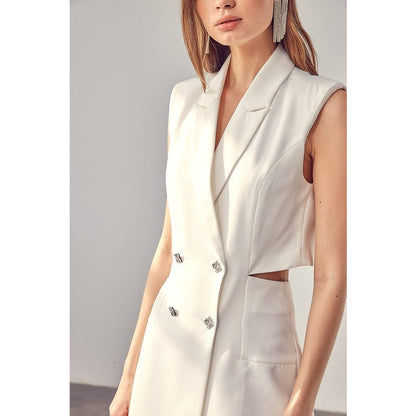 DO + BE COLLECTION Cutout Blazer Vest  Romper