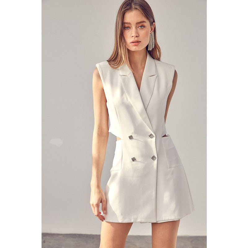 DO + BE COLLECTION Cutout Blazer Vest  Romper