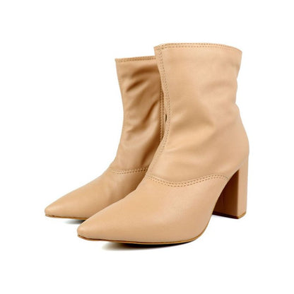 Pointed Toe Bootie with a Block Heel