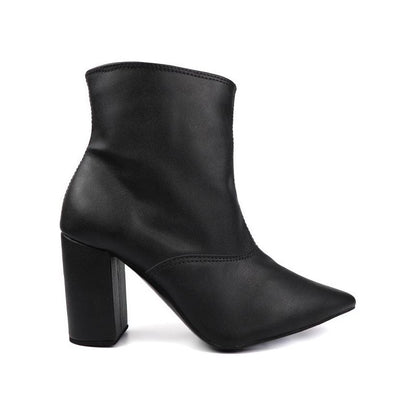 Pointed Toe Bootie with a Block Heel