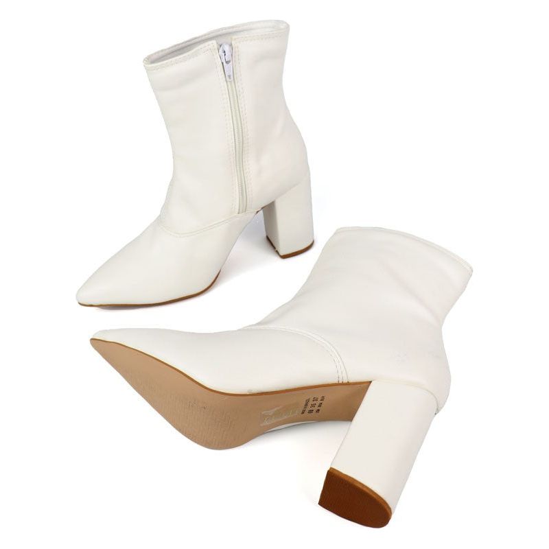 Pointed Toe Bootie with a Block Heel