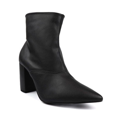 Pointed Toe Bootie with a Block Heel