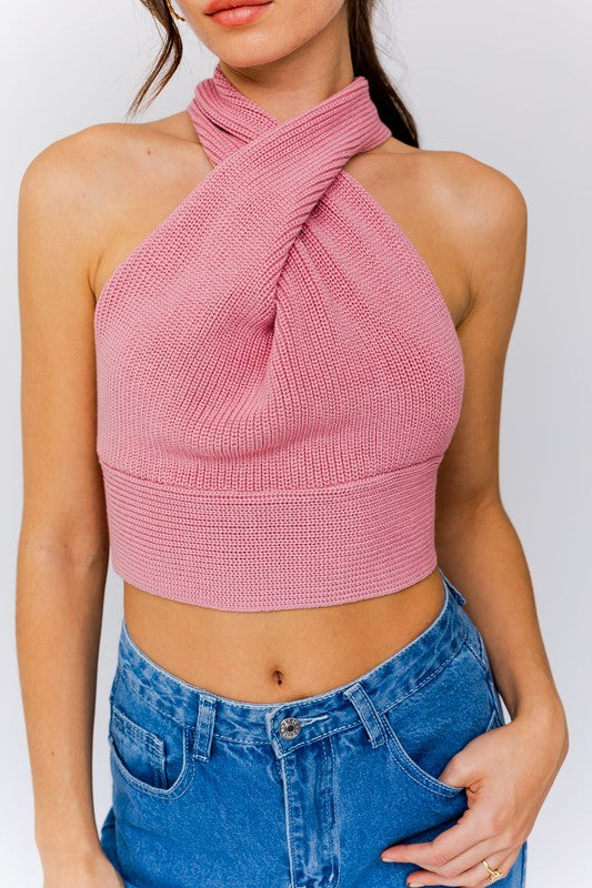 LE LIS Chic Dusty Multi-Tie/Convertible Backless Sweater Tank