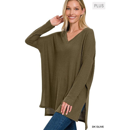 ZENNA Plus-size Brushed Thermal Waffle Sweater