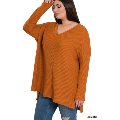 ZENNA Plus-size Brushed Thermal Waffle Sweater