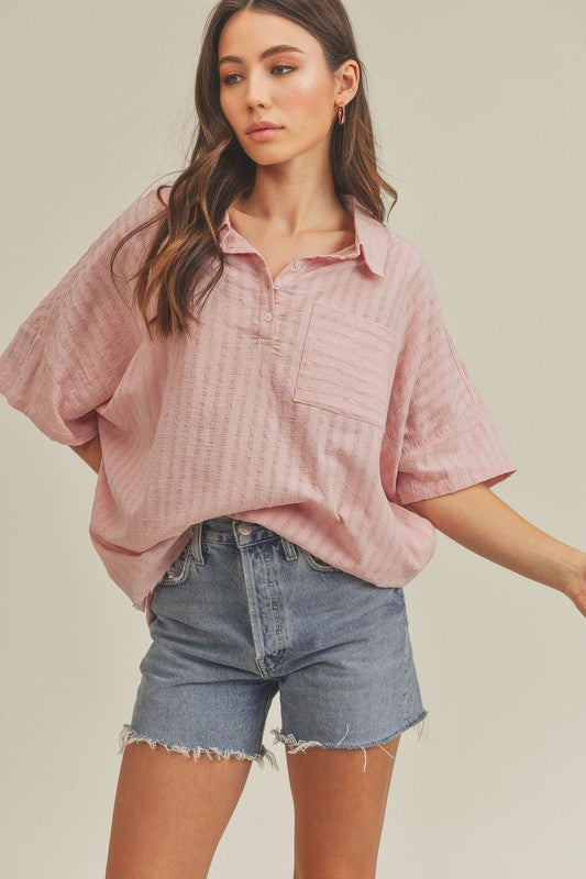 AEMI & Co. Casual Striped Dolman Sleeves Top - Rachel Top