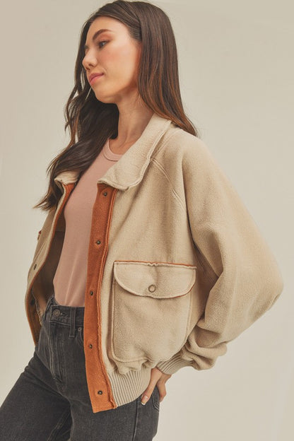 AEMI & Co. Oversize Button up Shacket - So Cozy Bomber