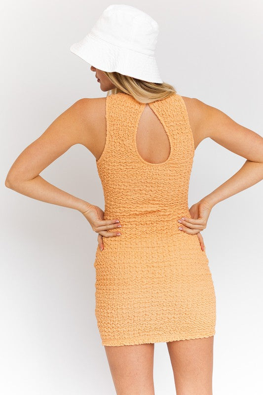 LE LIS Textured Laser Dress