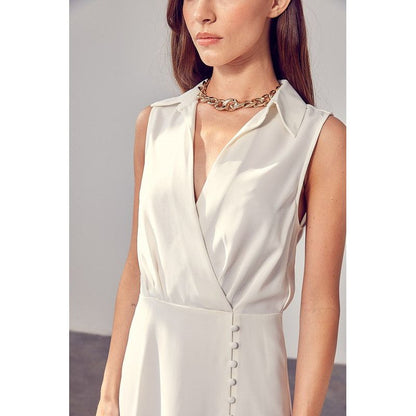 DO + BE COLLECTION Collared Side Button Dress