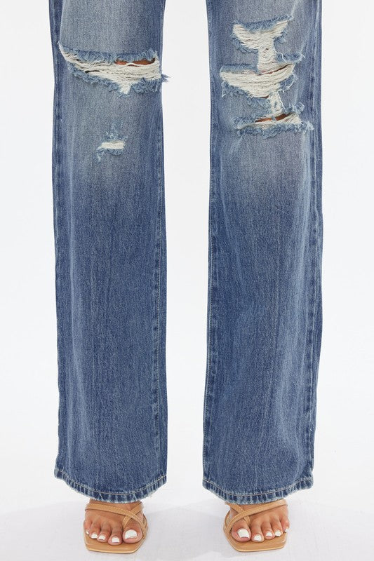 KAN CAN USA Ultra High-Rise Distressed 90s Flare