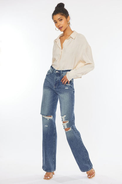 KAN CAN USA Ultra High-Rise Distressed 90s Flare