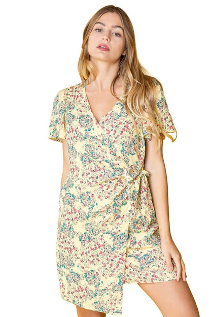 EG FASHION Ditsy Floral Wrap Dress