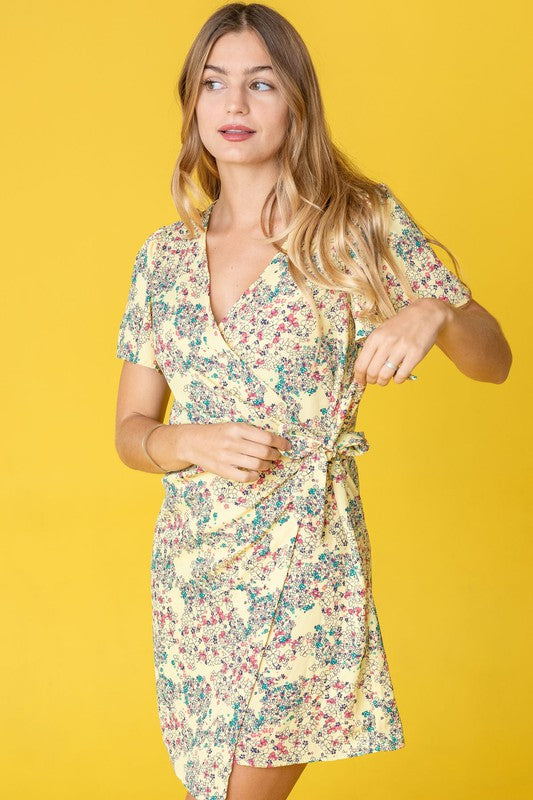 EG FASHION Ditsy Floral Wrap Dress