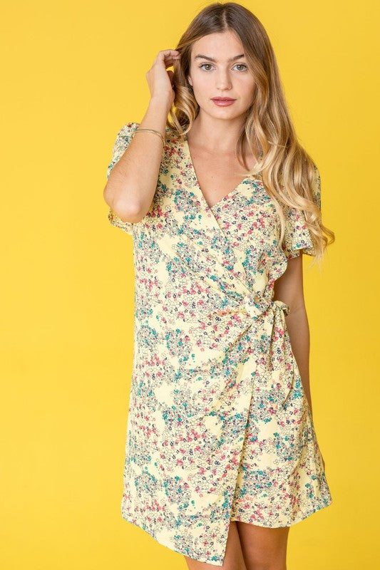 EG FASHION Ditsy Floral Wrap Dress