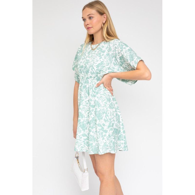 GILLI Kimono Sleeve Floral Printed Dress