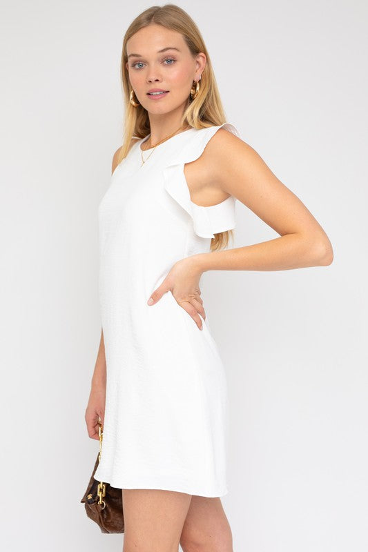 GILLI One shoulder Ruffle Sleeve Dress