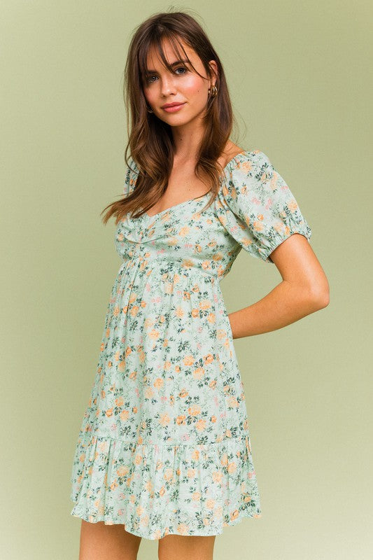 LE LIS Casual Short Sleeve Tiered Boho Sundress