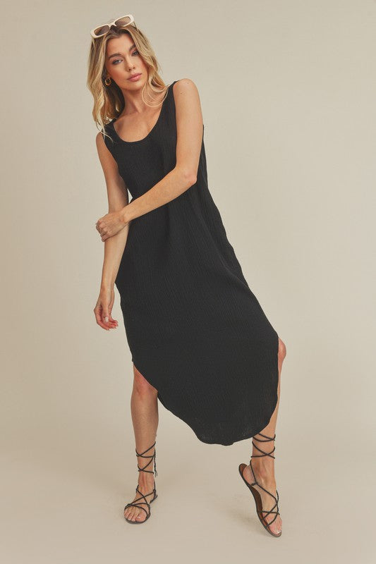 AEMI & Co. Casual Straight Dress with Slit Hem Design - Daisy Dress