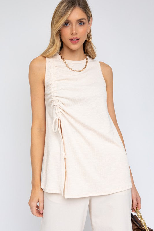 GILLI Casual Sleeveless Ruching Top