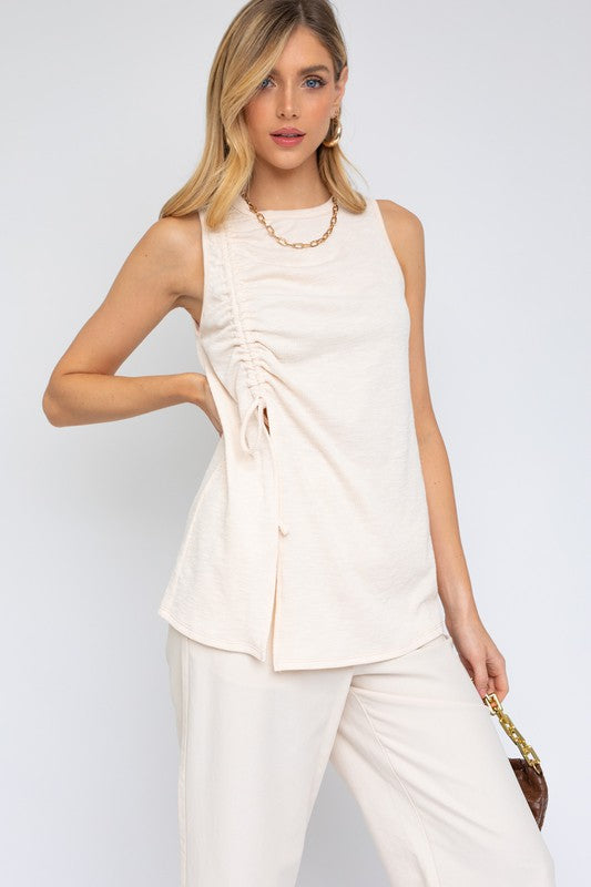 GILLI Casual Sleeveless Ruching Top