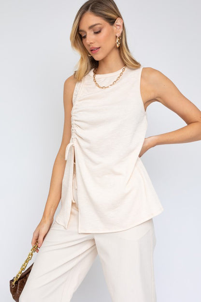 GILLI Casual Sleeveless Ruching Top