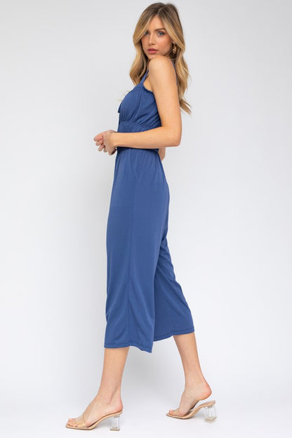 GILLI Sleeveless Drawstring Cropped Jumpsuit