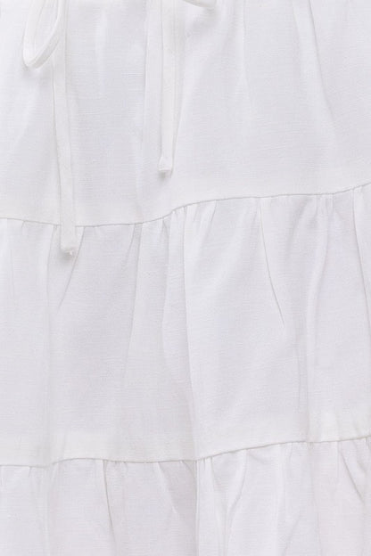 LE LIS Smocked Waist Flare Skirt