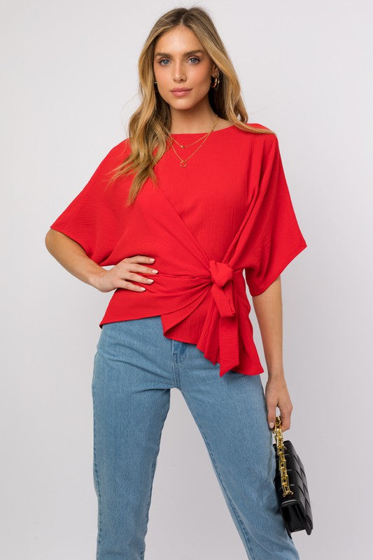 GILLI 3/4 Sleeve Side Tie Top