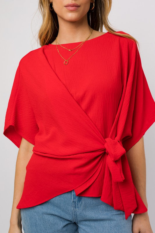 GILLI 3/4 Sleeve Side Tie Top