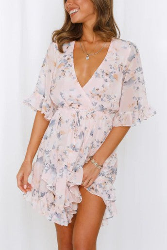 ONE & ONLY COLLECTIVE Floral Printed Ruffled Mini Dress